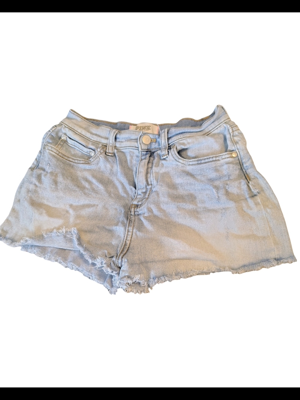 PINK Victoria's Secret Y2K Light Blue Denim Cutoff Shorts Waist 26"
